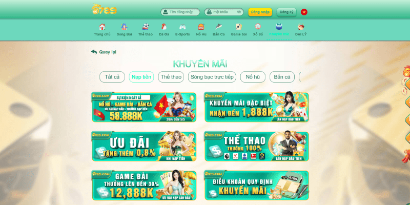 Khuyến mãi nạp đầu 6789 - Ưu đãi hấp dẫn cho tân thủ tại Nhà Cái 6789